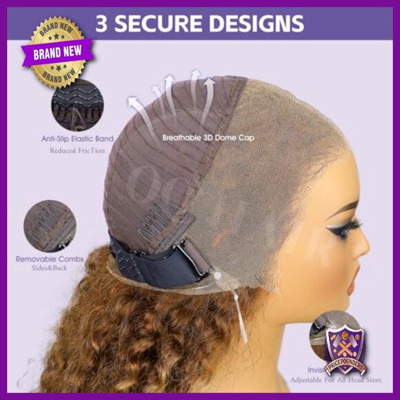 360 Lace Front Human Hair Wig 18 Inch Water Wave 180% Density Full Lace